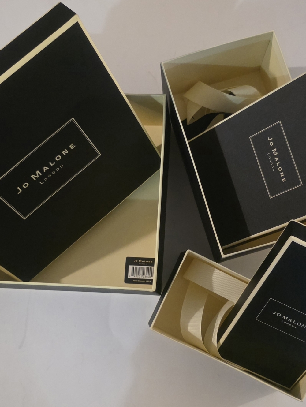 Jo Malone Black and Cream Luxury Gift Boxes. Set Of 3.